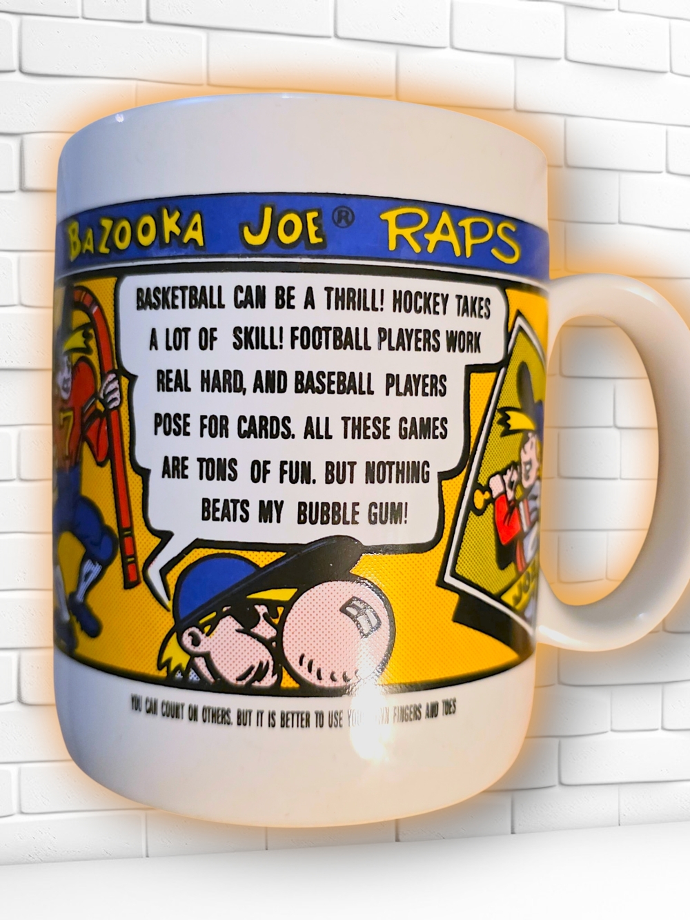 Bazooka Joe Raps Comic Strip Mug Cup - Vintage Advertising French + English